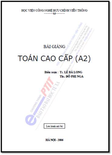 Bài Giảng Toán Cao Cấp A2 (NXB Hà Nội 2006) - Lê Bá Long, 153 Trang