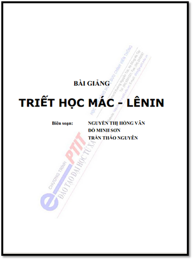 Bài Giảng Triết Học Mác Lênin (NXB Hà Nội 2006) - Nguyễn Thị Hồng Vân, 263 Trang