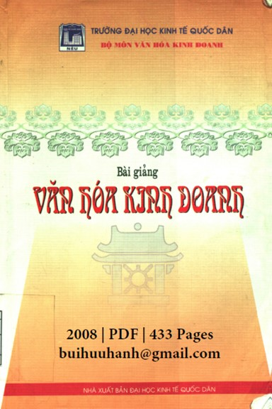 Bài Giảng Văn Hóa Kinh Doanh (NXB Kinh Tế Quốc Dân 2008) - Dương Thị Liễu, 433 Trang