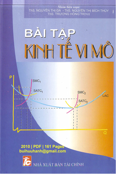 Bài Tập Kinh Tế Vi Mô (NXB Tài Chính 2010) - Nguyễn Thị Đà, 161 Trang