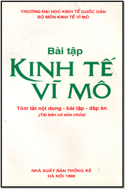 Bài Tập Kinh Tế Vĩ Mô (NXB Thống Kê 1998) - Vũ Thu Giang, 182 Trang