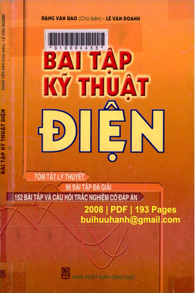 Bài Tập Kỹ Thuật Điện (NXB Giáo Dục 2008) - Đặng Văn Đào, 193 Trang
