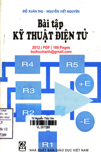 Bài Tập Kỹ Thuật Điện Tử (NXB Giáo Dục  2012) - Đỗ Xuân Thụ, 188 Trang