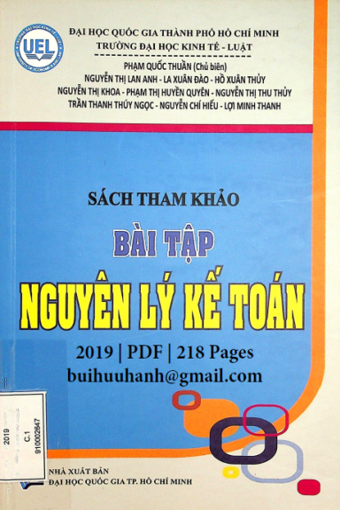 Bài Tập Nguyên Lý Kế Toán (NXB Đại Học Quốc Gia 2019) - Phạm Quốc Thuần, 218 Trang