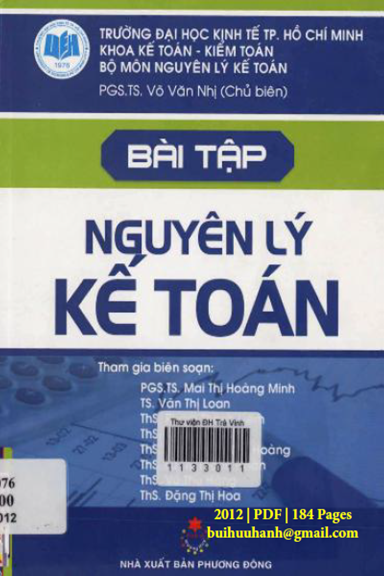 Bài Tập Nguyên Lý Kế Toán (NXB Phương Đông 2012) - Võ Văn Nhị, 184 Trang