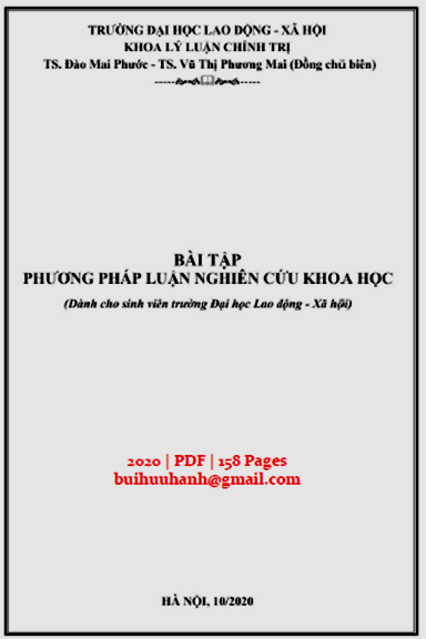 Bài Tập Phương Pháp Nghiên Cứu Khoa Học (NXB Hà Nội 2020) - Đào Mai Phước, 158 Trang