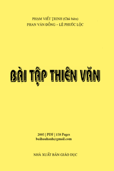Bài Tập Thiên Văn (NXB Giáo Dục 2005) - Phạm Viết Trinh, 158 Trang