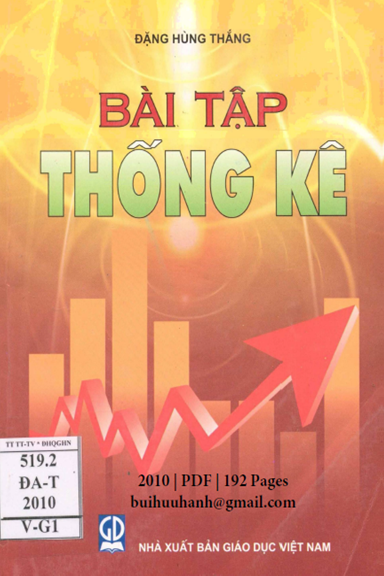 Bài Tập Thống Kê (NXB Giáo Dục 2010) - Đặng Hùng Thắng, 192 Trang