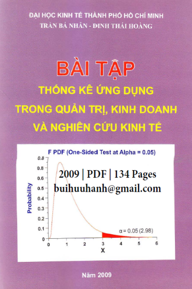 Bài Tập Thống Kê Ứng Dụng Trong Quản Trị Kinh Doanh Và Nghiên Cứu Kinh Tế - Trần Bá Nhẫn, 134 Trang
