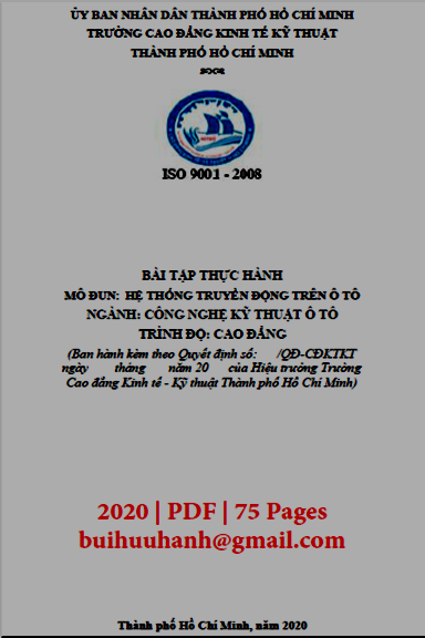Bài Tập Thực Hành Hệ Thống Truyền Động Trên Ô tô (NXB Kinh Tế Kỹ Thuật 2020) - Trần Hồng Tính