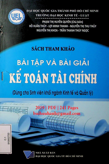 Bài Tập Và Bài Giải Kế Toán Tài Chính (NXB Đại Học Quốc Gia 2019) - Phạm Thị Huyền Quyên, 241 Trang