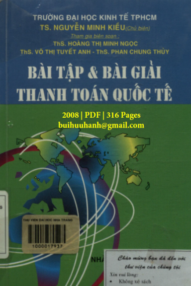 Bài Tập Và Bài Giải Thanh Toán Quốc Tế (NXB Thống Kê 2008) - Nguyễn Minh Kiều, 316 Trang