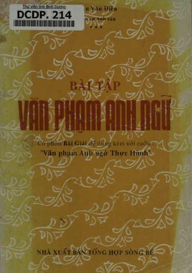 Bài Tập Văn Phạm Anh Ngữ (NXB Tổng Hợp 1990) - Trần Văn Điền, 161 Trang