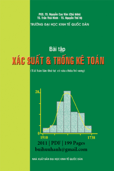 Bài Tập Xác Suất Và Thống Kê Toán (NXB Kinh Tế Quốc Dân 2011) - Nguyễn Cao Văn, 199 Trang