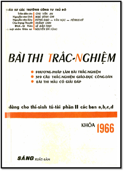 Bài Thi Trắc Nghiệm Giáo Dục Công Dân (NXB Sáng 1966) - Chu Văn An, 120 Trang
