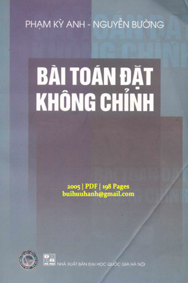 Bài Toán Đặt Không Chỉnh (NXB Đại Học Quốc Gia 2005) - Trần Đức Long, 198 Trang