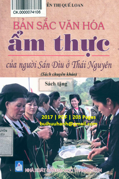 Bản Sắc Văn Hóa Ẩm Thực Của Người Sán Dìu Ở Thái Nguyên (NXB Thái Nguyên 2017) - Nguyễn Thị Quế Loan