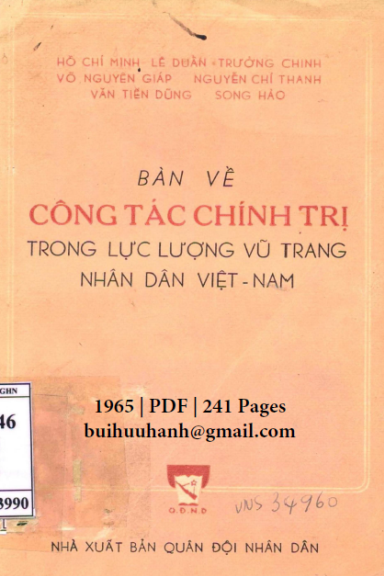 Bàn Về Công Tác Chính Trị Trong Lực Lượng Vũ Trang Nhân Dân Việt Nam (NXB Quân Đội 1965) - Lê Duẩn