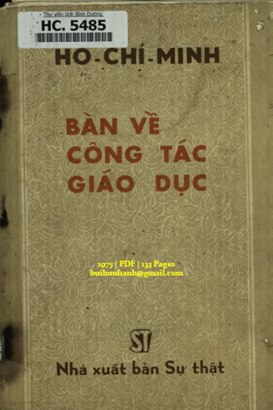 Bàn Về Công Tác Giáo Dục (NXB Sự Thật 1975) - Hồ Chí Minh, 133 Trang