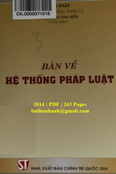 Bàn Về Hệ Thống Pháp Luật (NXB Chính Trị 2014) - Nguyễn Văn Hiển, 263 Trang