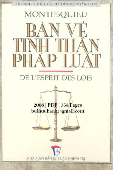 Bàn Về Tinh Thần Pháp Luật (NXB Lý Luận Chính Trị 2006) - Hoàng Thanh Đạm, 358 Trang
