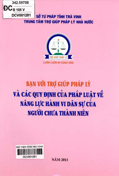 Bạn Với Trợ Giúp Pháp Lý Và Các Quy Định Của Pháp Luật Về Năng Lực Hành Vi Dân Sự Của Người