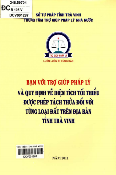Bạn Với Trợ Giúp Pháp Lý Và Quy Định Về Diện Tích Tối Thiểu Được Phép Tách Thửa Đối Với Từng Loại