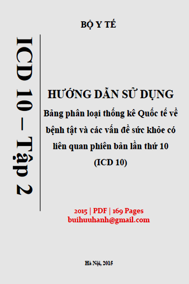 Bảng Phân Loại Quốc Tế Bệnh Tật ICD 10 Tập 2 (NXB Y Học 2015) - Lương Ngọc Khuê, 169 Trang