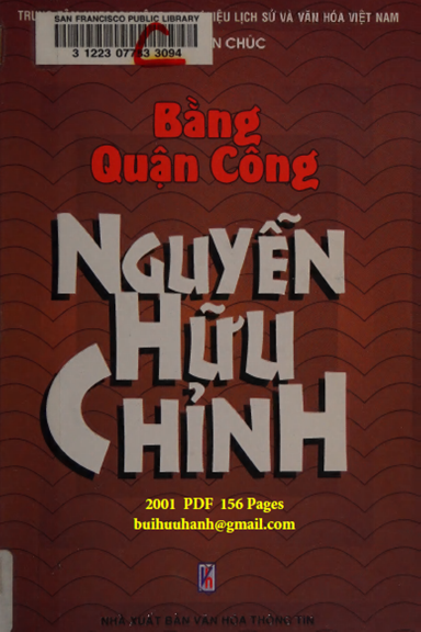 Bằng Quận Công Nguyễn Hữu Chỉnh (NXB Văn Hóa Thông Tin 2001) - Phan Trần Chúc, 156 Trang