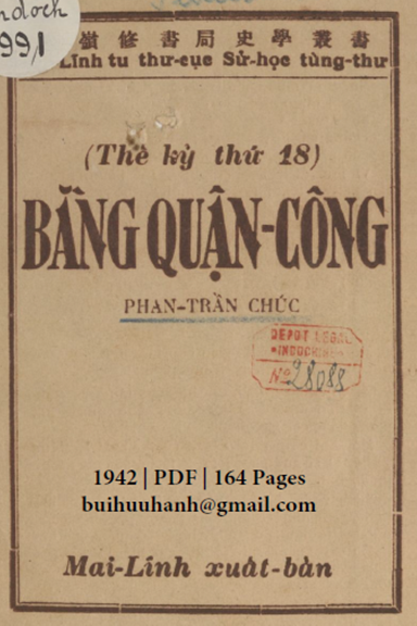 Bằng Quận Công (NXB Mai Lĩnh 1942) - Phan Trần Chúc, 164 Trang