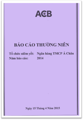 Báo Cáo Thường Niên Ngân Hàng TMCP Á Châu ACB Năm 2014