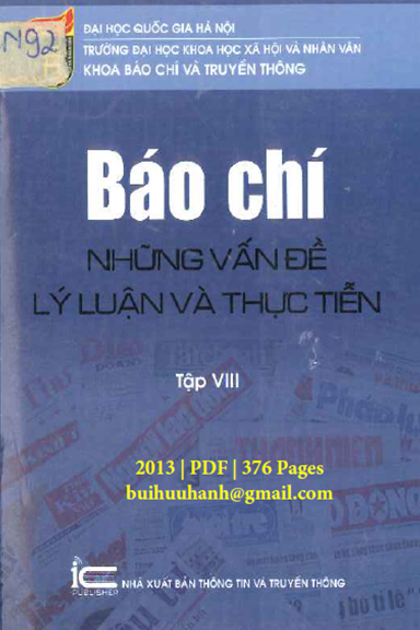 Báo Chí Những Vấn Đề Lý Luận Và Thực Tiễn Tập 8 (NXB Thông Tin Truyền Thông 2013) - Đặng Thu Hương