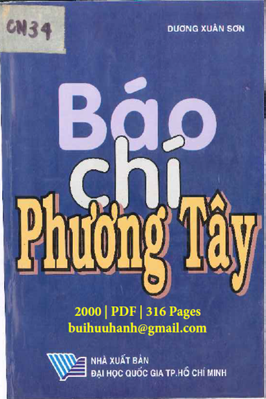 Báo Chí Phương Tây (NXB Đại Học Quốc Gia 2000) - Dương Xuân Sơn, 316 Trang