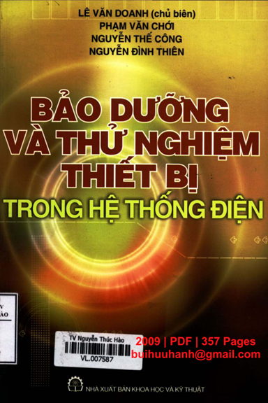 Bảo Dưỡng Và Thử Nghiệm Thiết Bị Trong Hệ Thống Điện (NXB Khoa Học Kỹ Thuật 2009) - Lê Văn Doanh