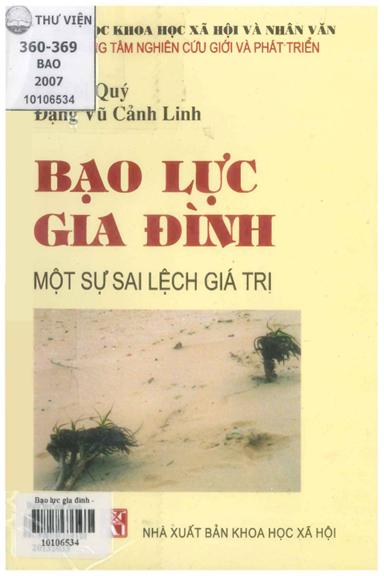 Bạo Lực Gia Đình - Một Sự Sai Lệch Giá Trị (NXB Khoa Học Xã Hội 2007) - Lê Thị Quý, 411 Trang