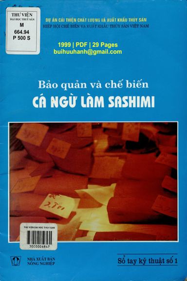 Bảo Quản Và Chế Biến Cá Ngừ Làm Sashimi (NXB Nông Nghiệp 1999) - Sumpeno Putro, 29 Trang