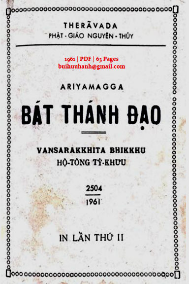 Bát Thánh Đạo (NXB Hiệp Hưng 1961) - Vansarakkhita Bhikkhu, 63 Trang