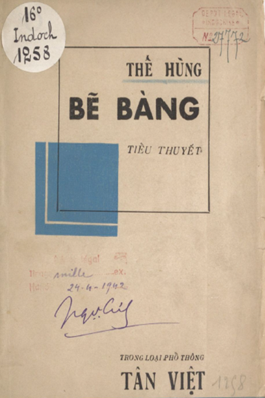 Bẽ Bàng (NXB Tân Việt 1942) - Thế Hùng, 68 Trang
