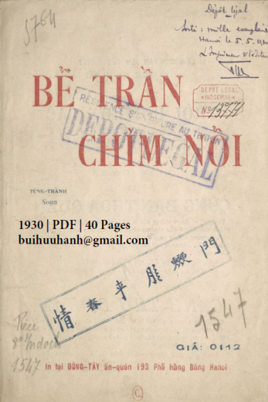 Bể Trần Chìm Nổi (NXB Đông Tây 1930) - Tùng Thành, 40 Trang