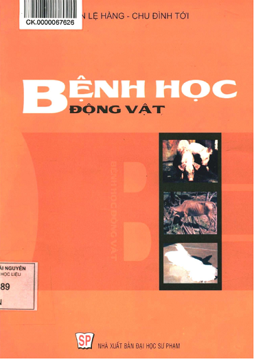Bệnh Học Động Vật (NXB Đại Học Sư Phạm 2013) - Văn Lệ Hằng, 159 Trang