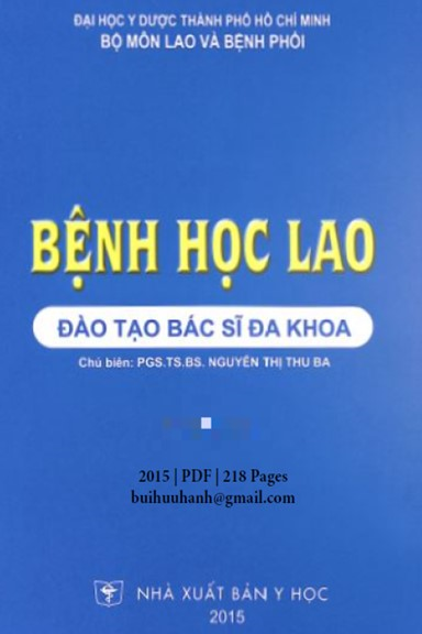 Bệnh Học Lao (NXB Y Học 2015) - Nguyễn Thị Thu Ba, 218 Trang