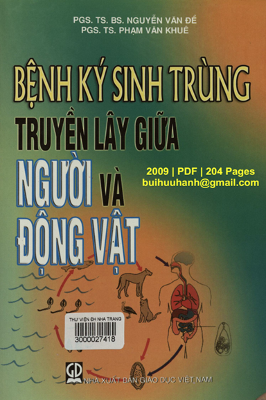 Bệnh Ký Sinh Trùng Truyền Lây Giữa Người Và Động Vật (NXB Giáo Dục 2009) - Nguyễn Văn Đề, 204 Trang