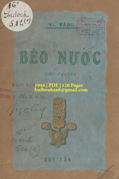 Bèo Nước Tập 1 (NXB Duy Tân Thư Xã 1944) - Vũ Bằng, 120 Trang