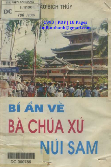 Bí Ẩn Về Bà Chúa Xứ Núi Sam (NXB An Giang 1993) - Châu Bích Thủy, 18 Trang