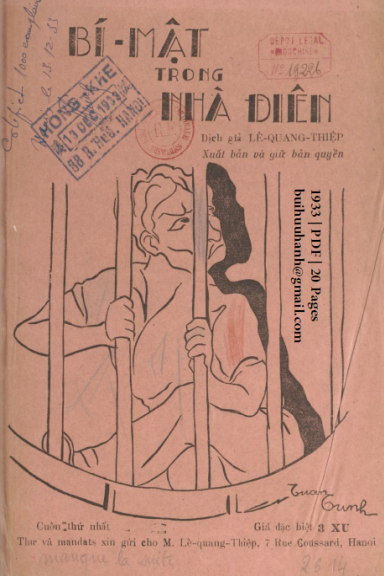 Bí Mật Trong Nhà Điên Cuốn 1 (NXB Lê Cường 1933) - Lê Quang Thiệp, 20 Trang