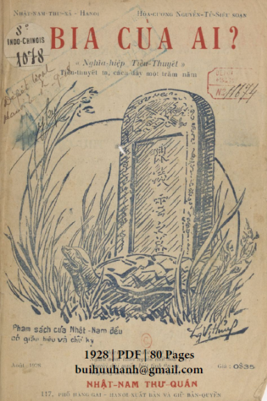 Bia Của Ai (NXB Nhật Nam 1928) - Nguyễn Tử Siêu, 80 Trang