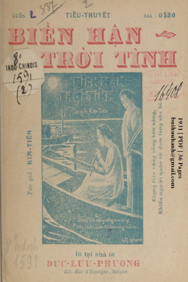 Biển Hận Trời Tình Cuốn 2 (NXB Đức Lưu Phương 1931) - Kim Tiền, 36 Trang