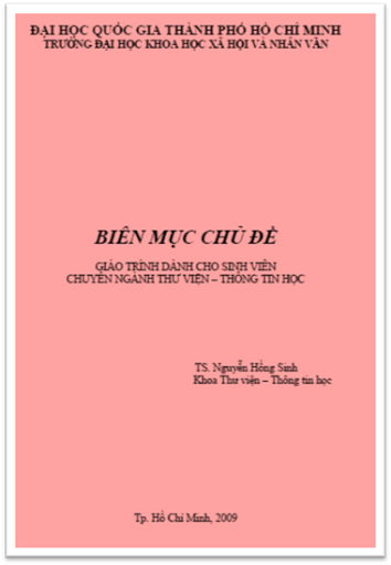 Biên Mục Chủ Đề (NXB Đại Học Quốc Gia 2009) - Nguyễn Hồng Sinh, 93 Trang