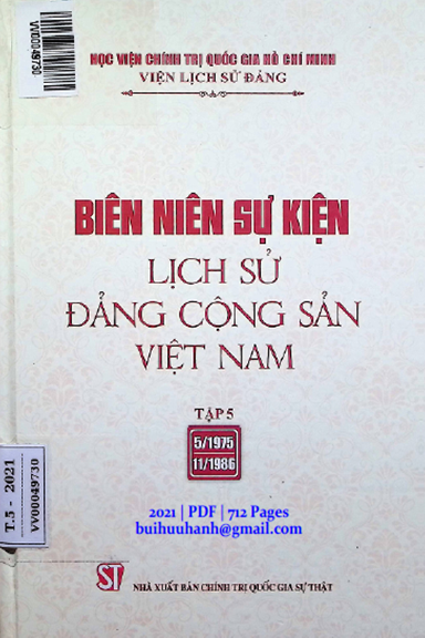 Biên Niên Sự Kiện Lịch Sử Đảng Cộng Sản Việt Nam Tập 5 (NXB Chính Trị 2021) - Nguyễn Danh Tiên