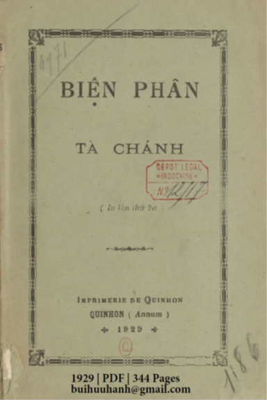 Biện Phân Tà Chánh (NXB Qui Nhơn 1929) - Nhiều Tác Giả, 344 Trang